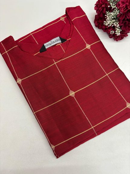 Premium Handloom Cotton Kurti (Red)