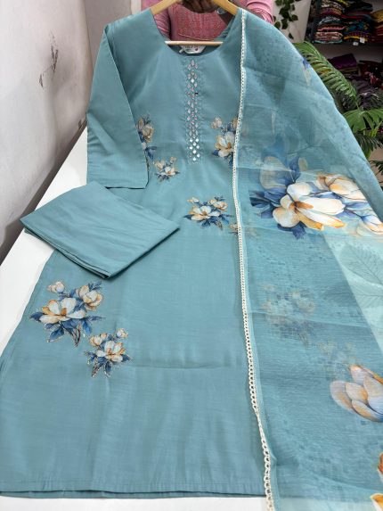 Kurti With Pant & Dupatta Set