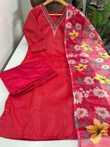Kurti With Pant & Dupatta Set