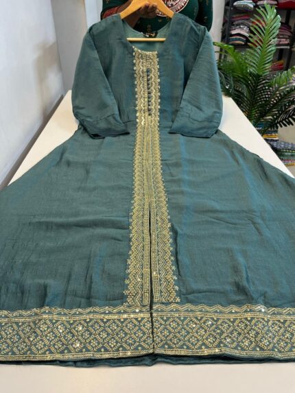 Vichitra Silk A Line kurti