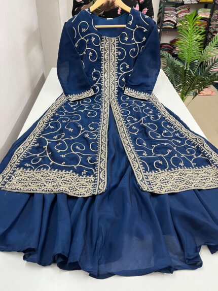 Vichitra Silk Umbrella Kurti