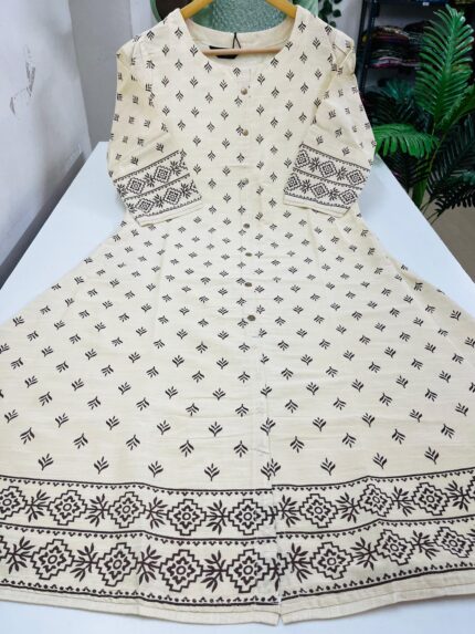 Silk Cotton A line Kurti