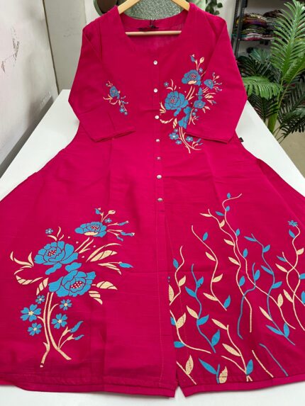 Silk Cotton A Line Kurti