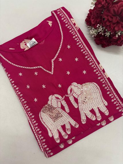Elephant Design Rayon Kurti