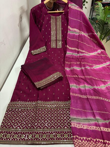 Kurti With Pant & Dupatta Set