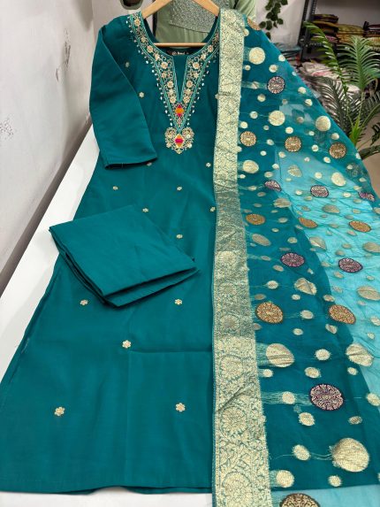 Kurti With Pant & Dupatta Set