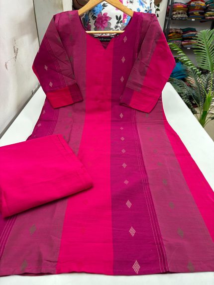 Premium Handloom Cotton Kurti with Pant Set