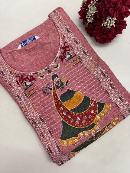 Handloom Cotton Embroidery Kurti
