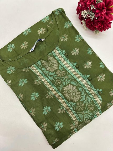 Office Wear Rayon Embroidery Kurti
