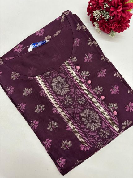 Office Wear Rayon Embroidery Kurti