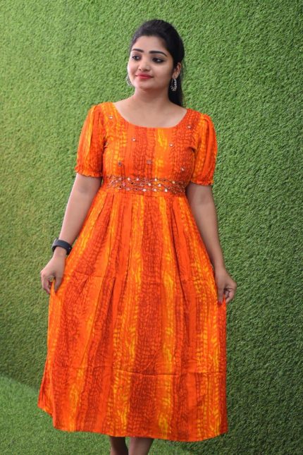 Tie & Dye Rayon Aliya Cut Kurti