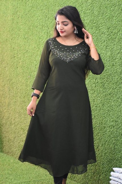 Party Wear Georgette A Line Kurti