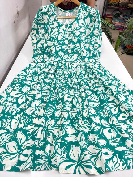 Rayon Pleated Umbrella Kurti