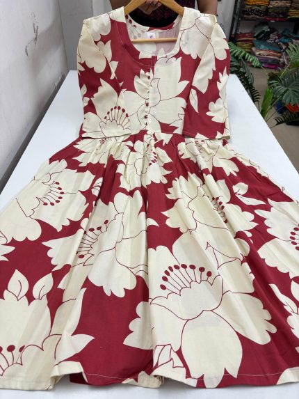 Rayon Pleated Umbrella Kurti