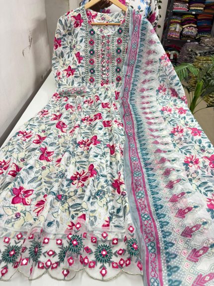 Anarkali kurti With Dupatta Set