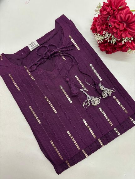 Sequins Work Rayon Kurti