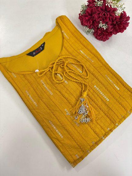 Sequins Work Rayon Kurti