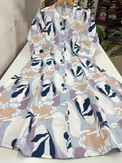 Linen Cotton Aline Kurti