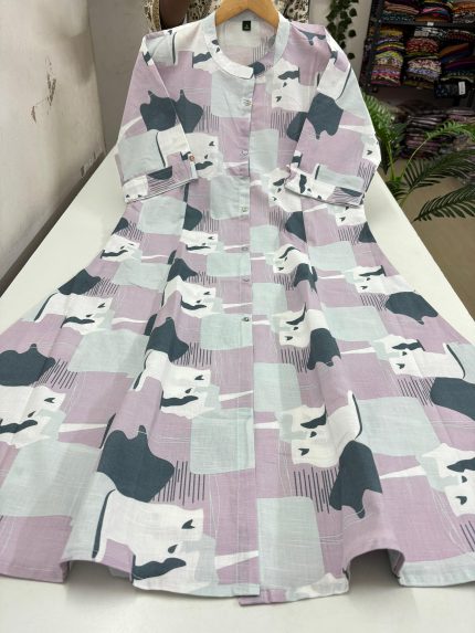 Linen Cotton Aline Kurti