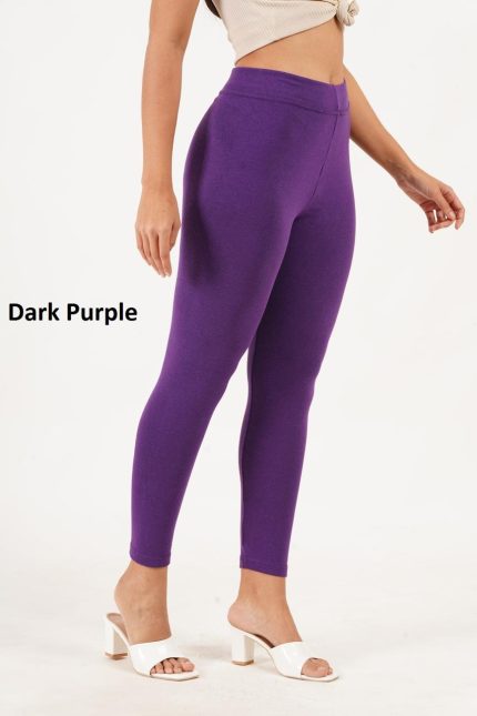 Plus Size Pocket Jeggings - DARK PURPLE