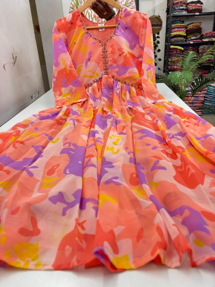 Georgette Alia Cut Frock
