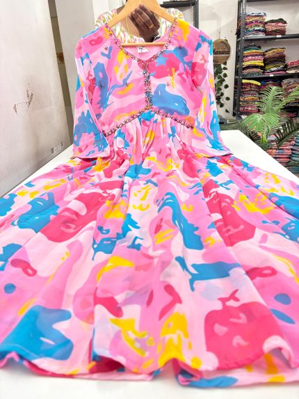 Georgette Alia Cut Frock