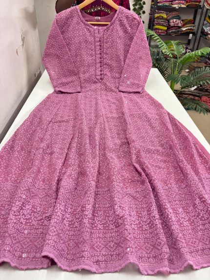 Georgette ChikanKari Frock