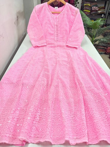 Georgette ChikanKari Frock
