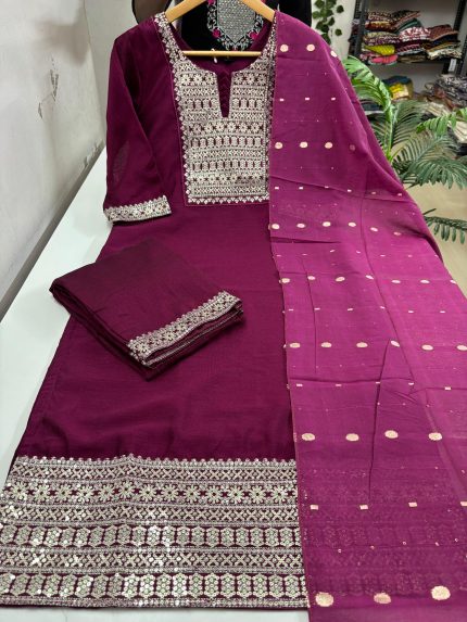 Kurti With Pant & Dupatta Set