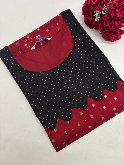 Printed Silk Side Open Kurti