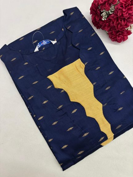 Printed Silk Side Open Kurti