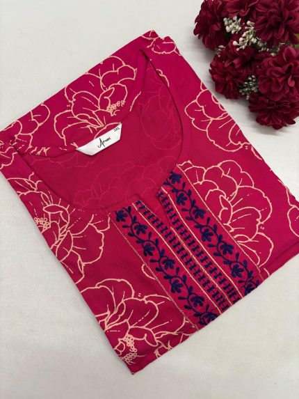 Office Wear Rayon Embroidery Kurti