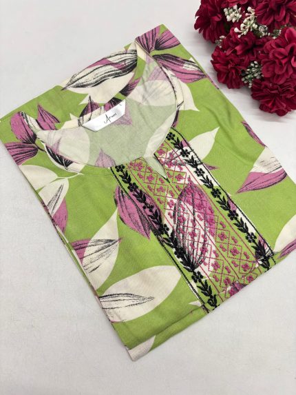 Office Wear Rayon Embroidery Kurti