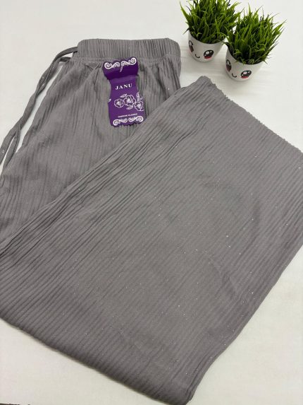 Premium Glitter Palazzo Pant – GREY