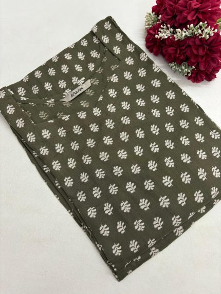 Wrinkle Rayon Side Open Kurti