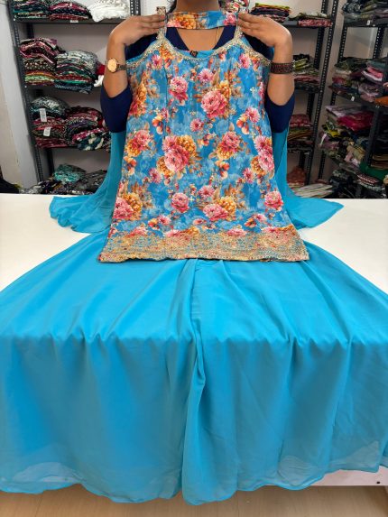 Chinnon Floral Spaghetti Style Sharara Suit